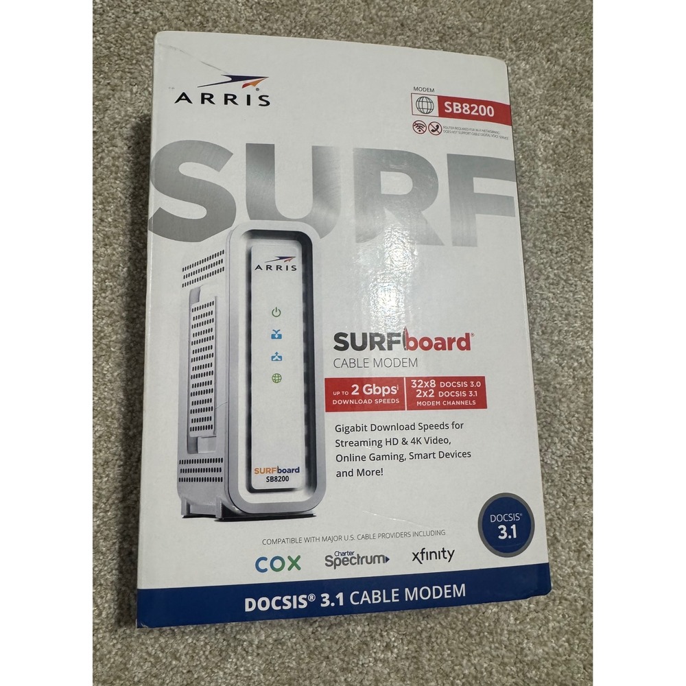 Arris SURFboard SB8200 DOCSIS 3.1 Cable Modem 2 Gbps White SB8200-RB
